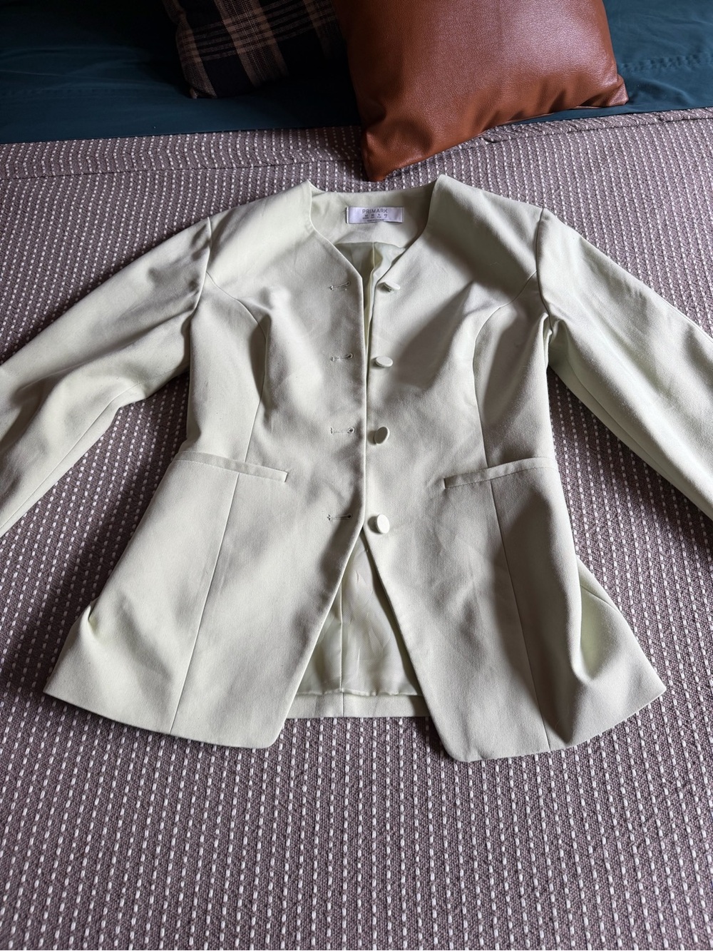 Primark cinch waist blazer; sage green; size 6